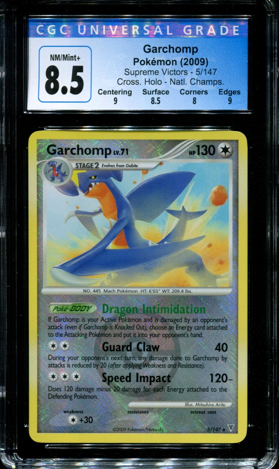 Garchomp Supreme Victors 5/147 Pokemon Holo Rare National Championships CGC 8.5