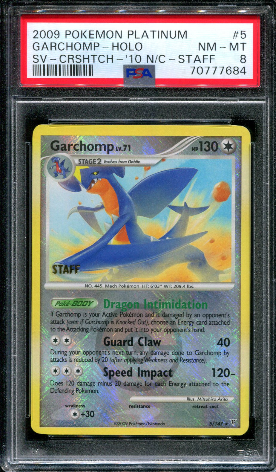 Garchomp Supreme Victors 5/147 Pokemon Holo National Championships Staff PSA 8