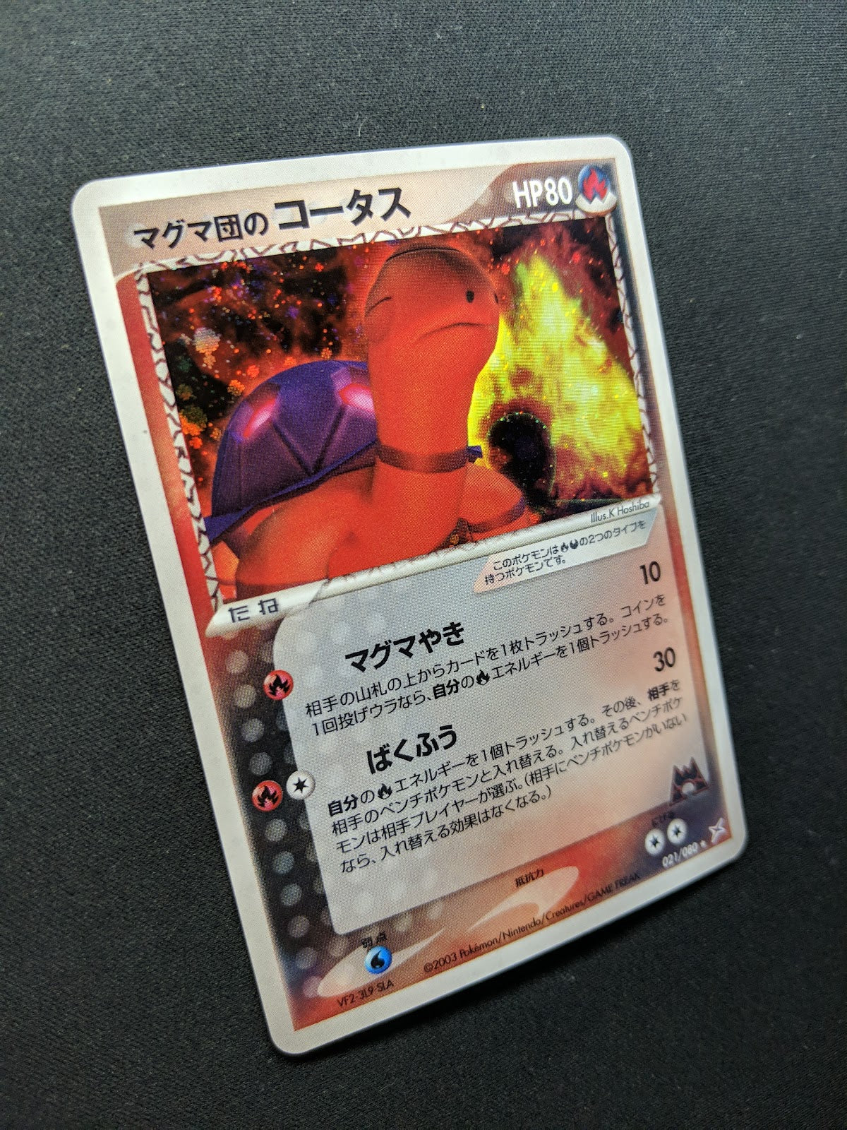 Team Magma's Torkoal ex vs Aqua 021/080 Pokemon Japanese Unlimited Holo LP