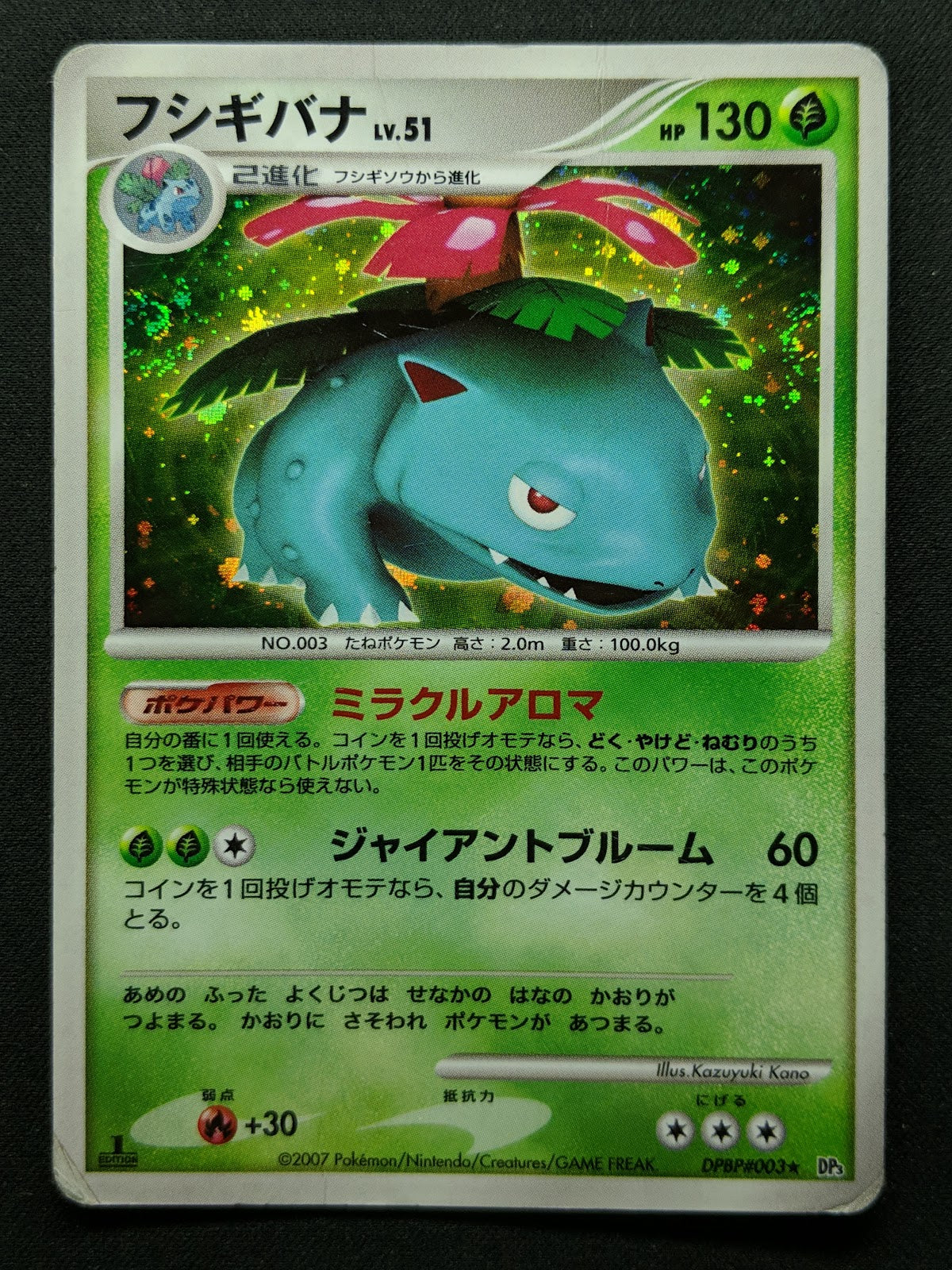 Venusaur DP3 Secret Wonders Pokemon 1st Edition DPBP#003 Japanese Holo DM