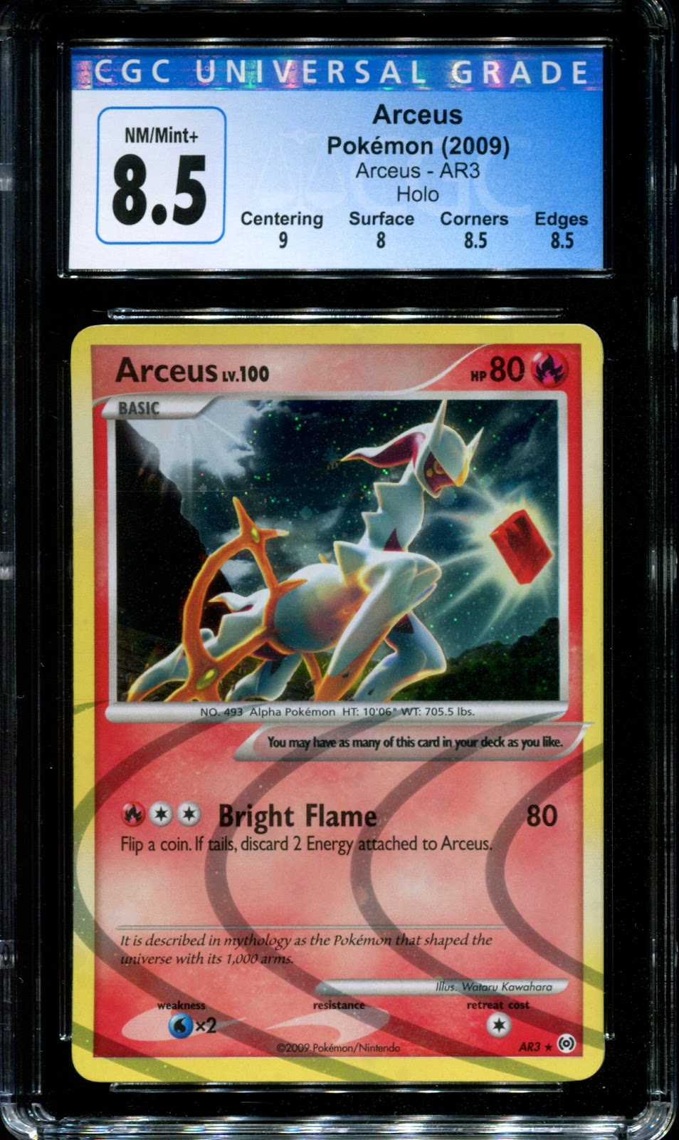 Arceus AR3 Pokemon Ultra Rare Holo Platinum 2009 Foil Fire CGC 8.5