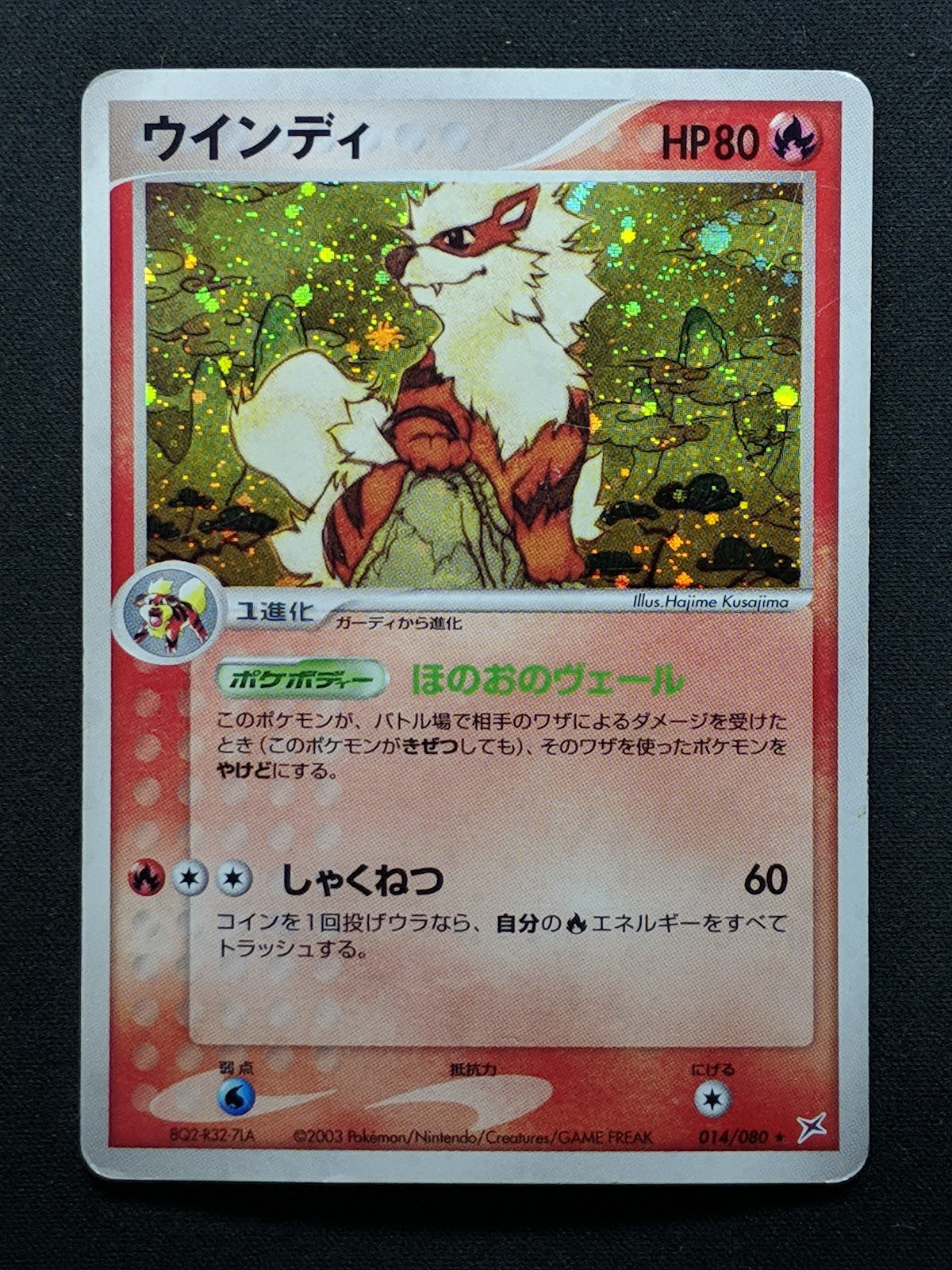 Arcanine ex Sandstorm 014/080 Pokemon Japanese Unlimited Rare Holo 2003 MP