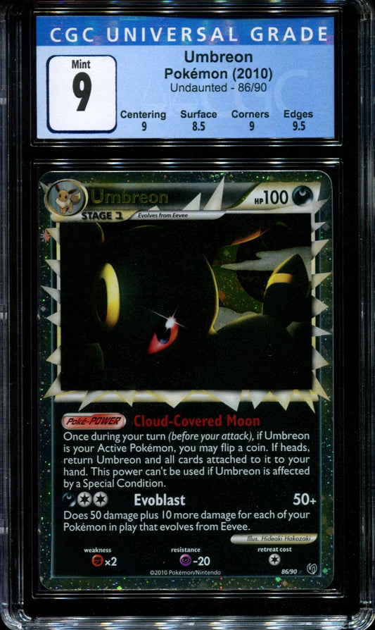 Umbreon Undaunted 86/90 Pokemon Prime Ultra Rare Holo 2010 Foil Mint CGC 9