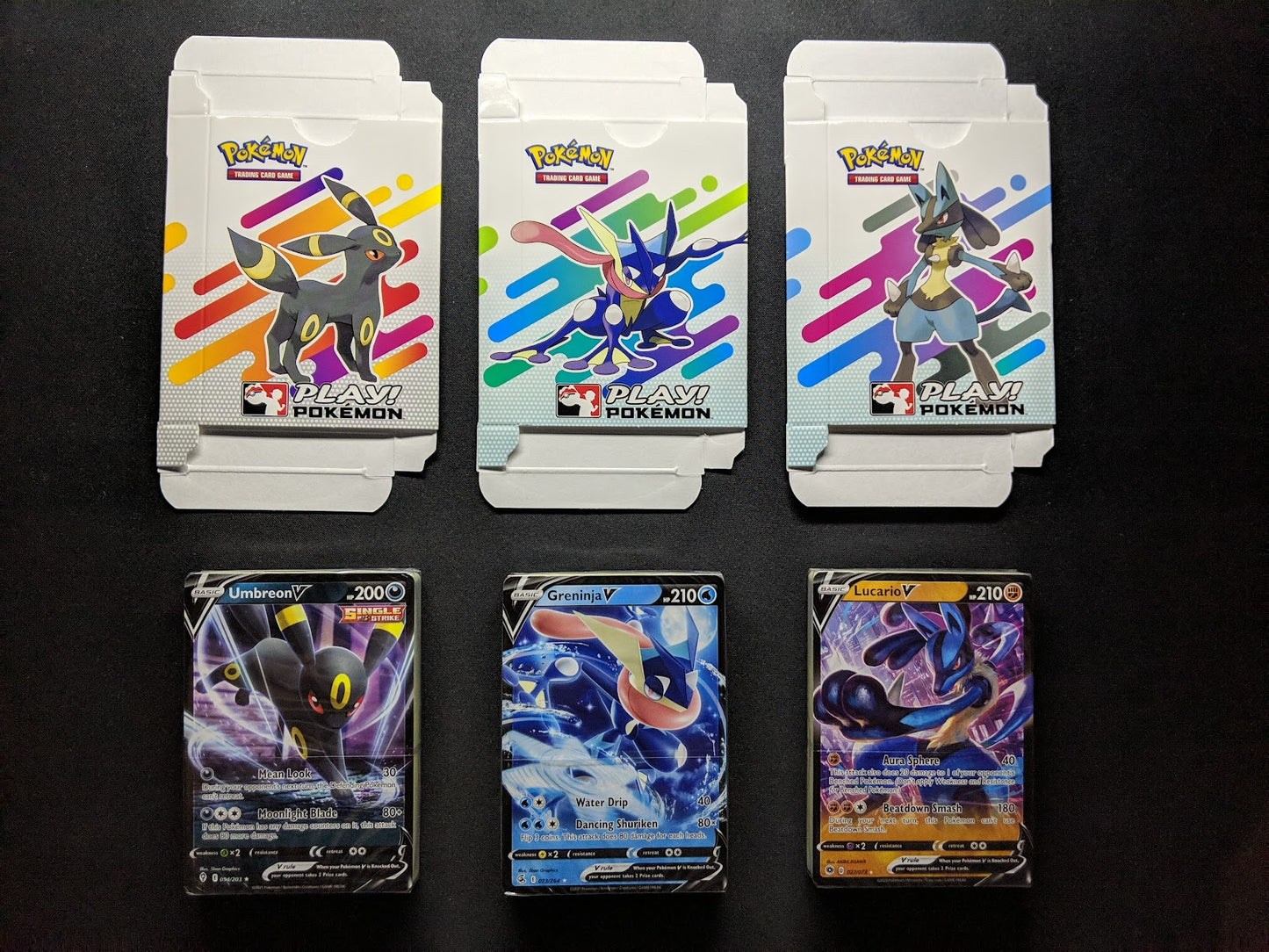 Sealed Pokemon Demo Half Decks Umbreon Lucario Greninja Non-Holo V Exclusive