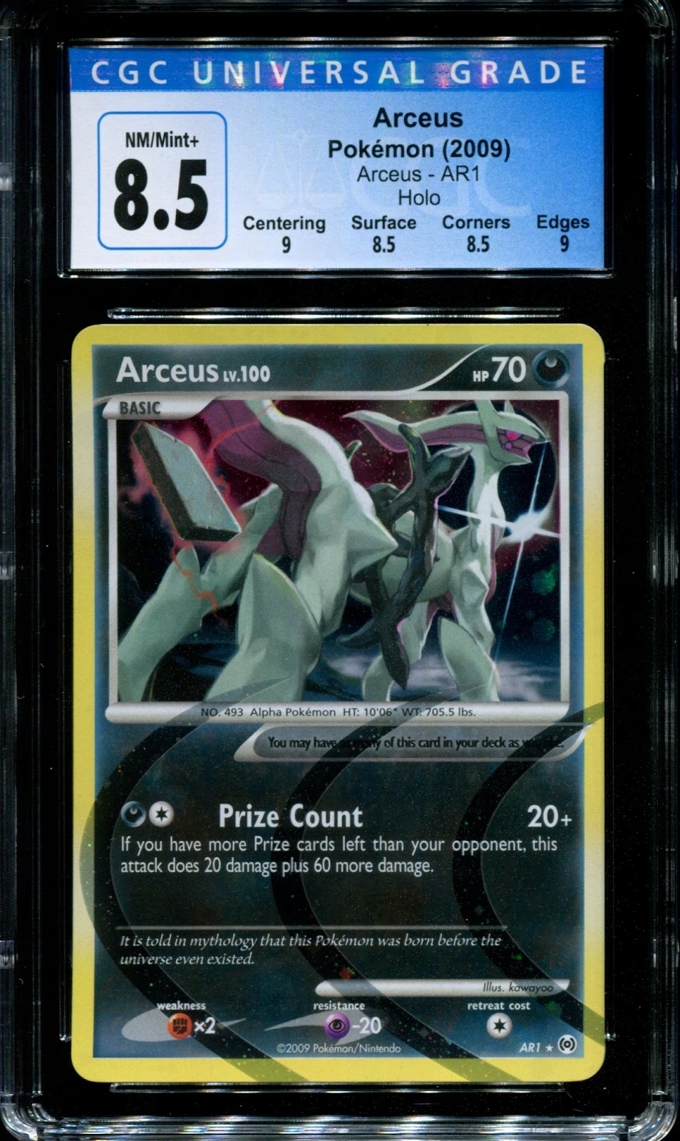 Arceus AR1 Pokemon Ultra Rare Holo Platinum 2009 Foil Darkness CGC 8.5