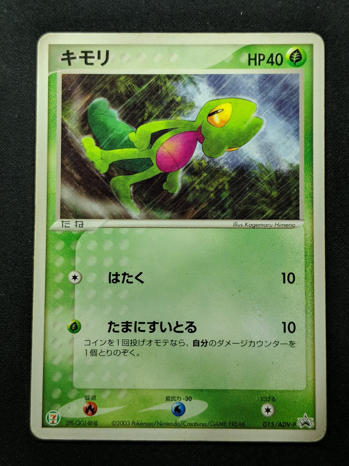 Treecko 015/ADV-P Promo Pokemon Japanese 2003 7-Eleven Fair Stamp Non Holo HP/MP