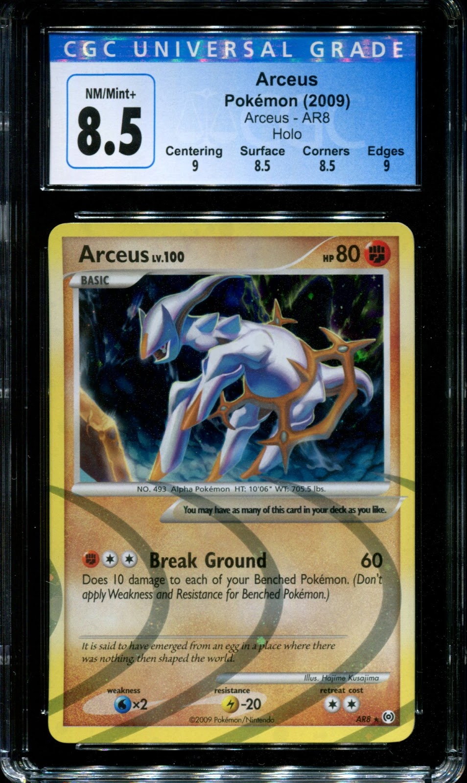 Arceus AR8 Pokemon Ultra Rare Holo Platinum 2009 Foil Fighting CGC 8.5