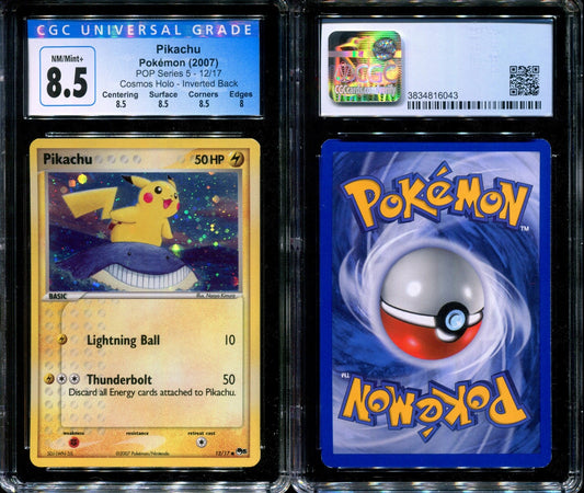 Pikachu POP Series 5 Promo 12/17 Pokemon 2007 Holo Inverted Back Error CGC 8.5