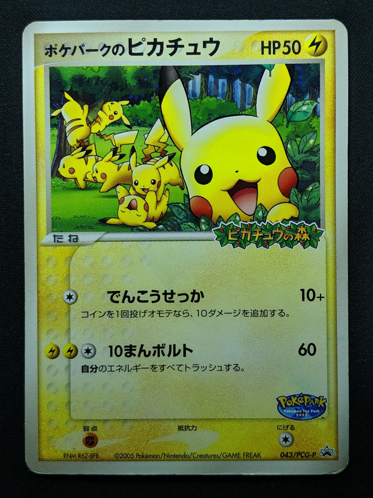 PokePark’s Pikachu 043/PCG-P Promo Pokemon Japanese 2005 Stamp Exclusive HP