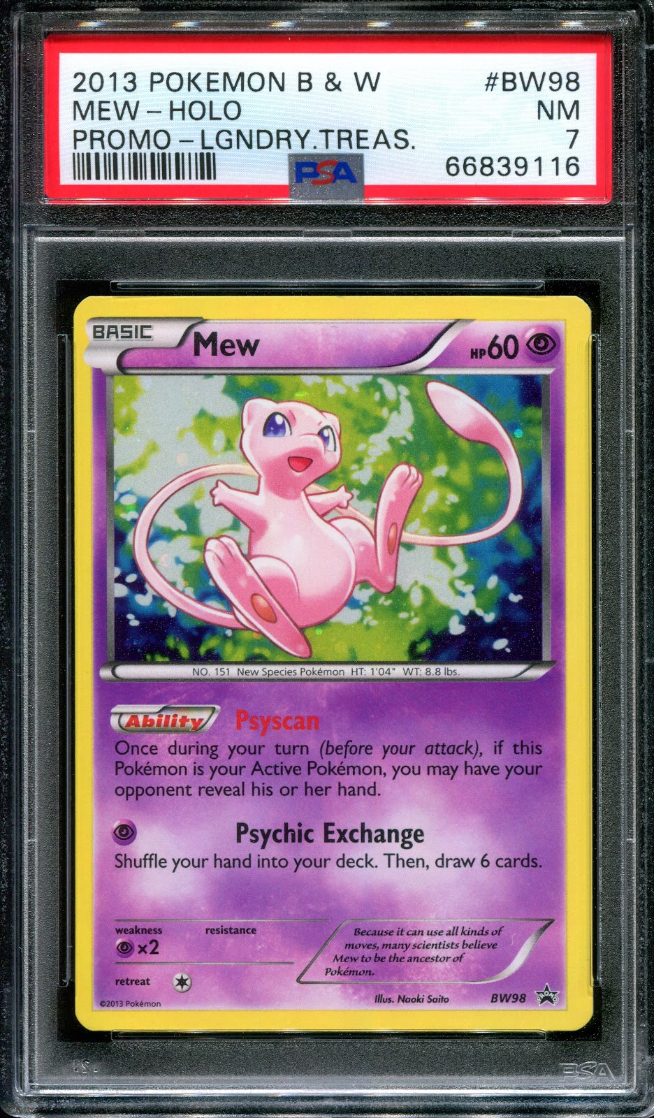 Mew BW98 Black Star Promo Pokemon Holo Rare 2013 Foil Blister UK Exclusive PSA 7