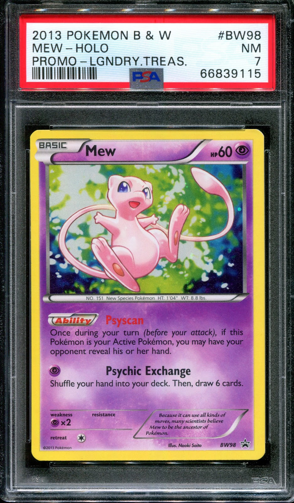 Mew BW98 Black Star Promo Pokemon Holo Rare 2013 Foil Blister UK Exclusive PSA 7