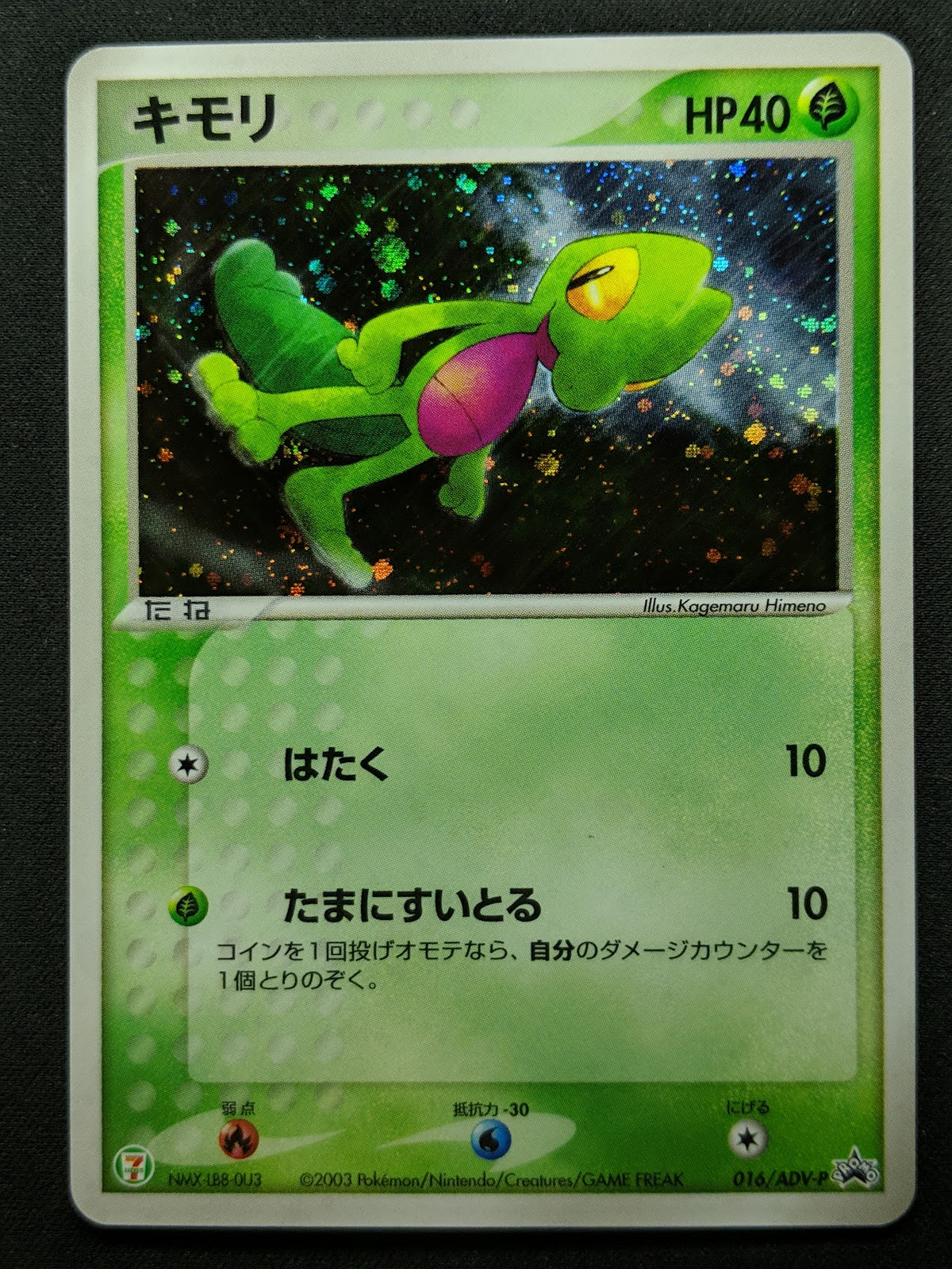 Treecko 016/ADV-P Promo Pokemon Japanese Cosmos Holo 2003 7-Eleven Stamp LP