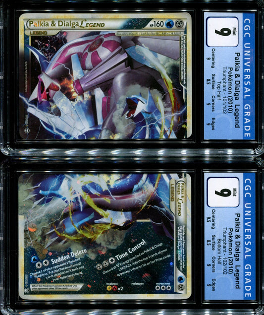 Palkia & Dialga LEGEND Triumphant 101 + 102 Both Halves Pokemon CGC 9 Ultra Rare