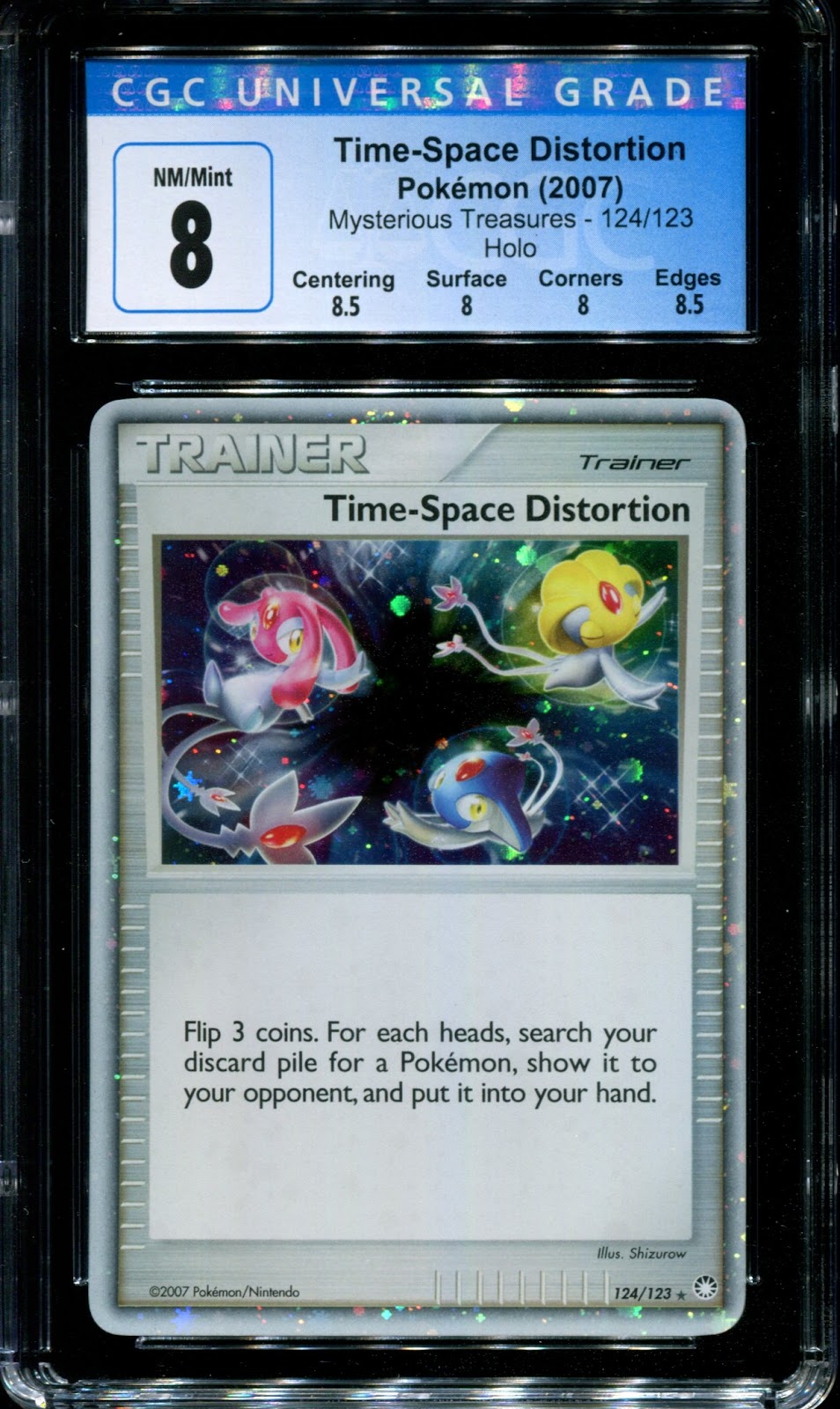 Time-Space Distortion Mysterious Treasures 124/123 Pokemon Ultra Rare Holo CGC 8